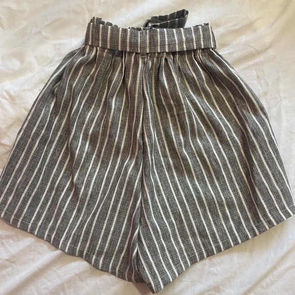 Grey and White Striped Shorts - Picture 2 of 3